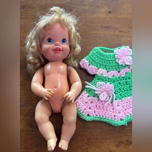 Vintage Mattel 1968 Baby Go Bye Bye Doll Nude Rubber & Vinyl 11"